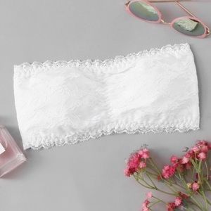 Strapless Lace Overlay Bandeau Bra